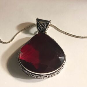Garnet 925 Sterling Silver Necklace